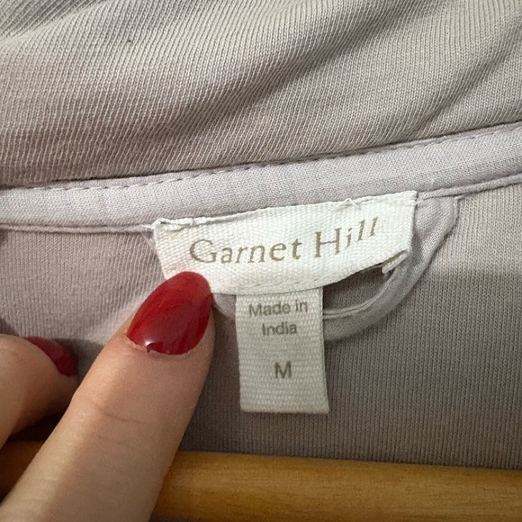 Garnet Hill 100% organic cotton grey Quilted hooded Robe/ Coat - Picture 6 of 11